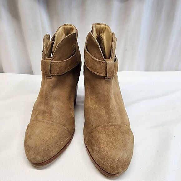 Rag & Bone Women's Harrow Suede Ankle Boot  Size US 7 Camel Block Heel - Picture 3 of 13